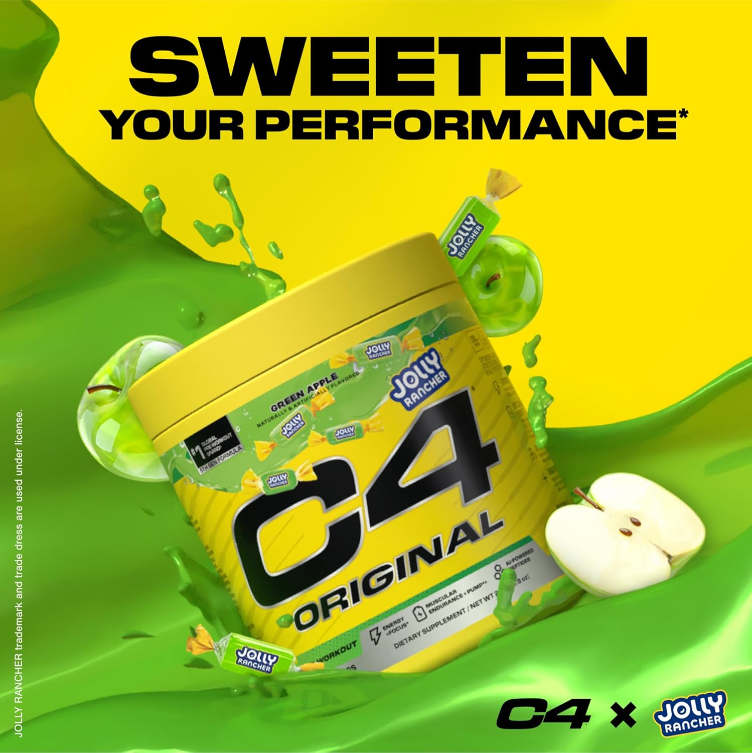 Cellucor C4 Original Pre Workout Powder - Jolly Rancher Green Apple - 30 Servings - Image 3