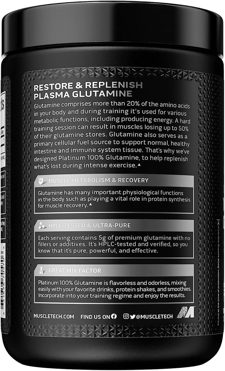 Muscletech Essential Series, Platinum 100% Glutamine - Image 3