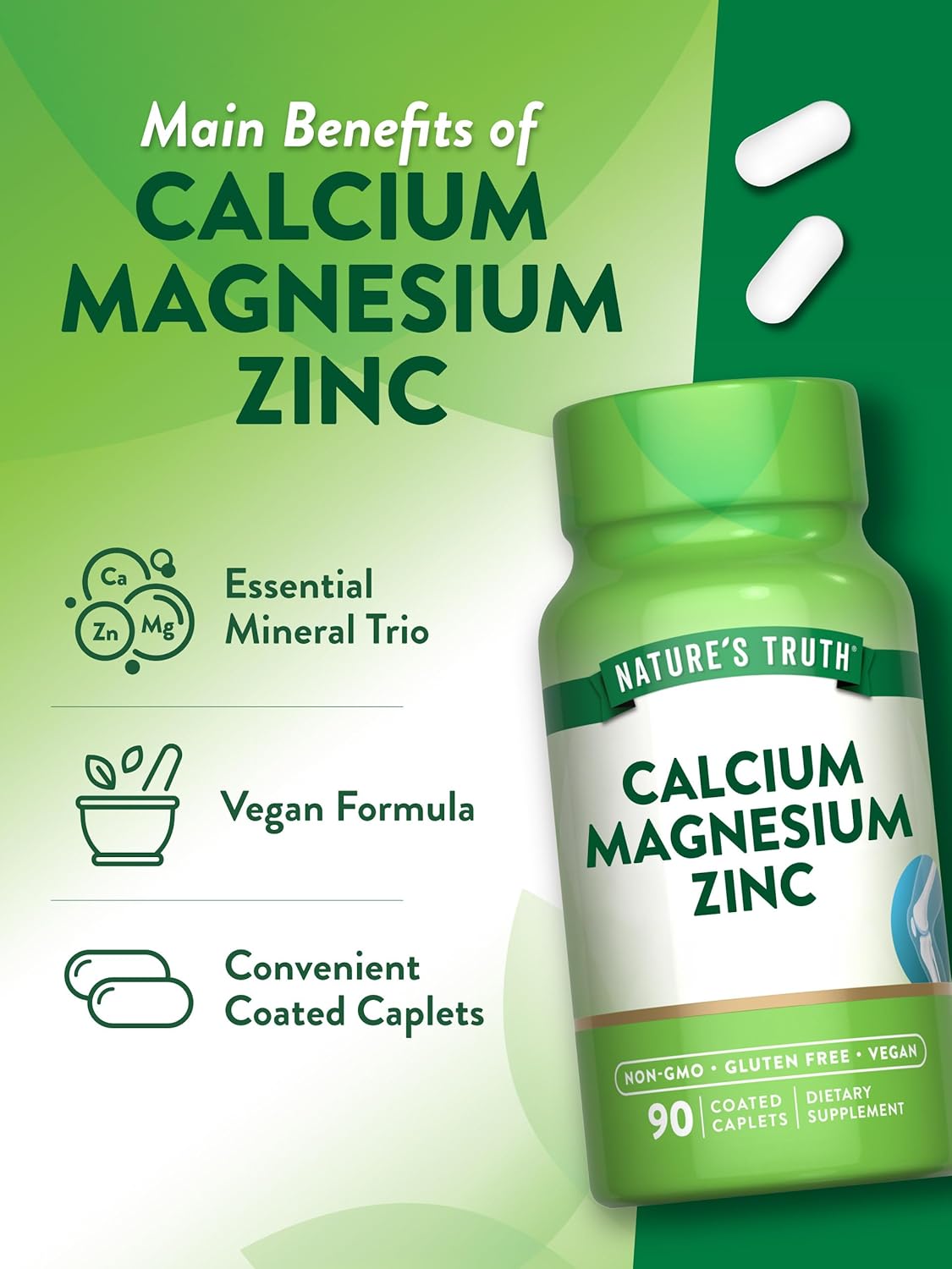 Nature's Truth Calcium, Magnesium, Zinc - Image 5