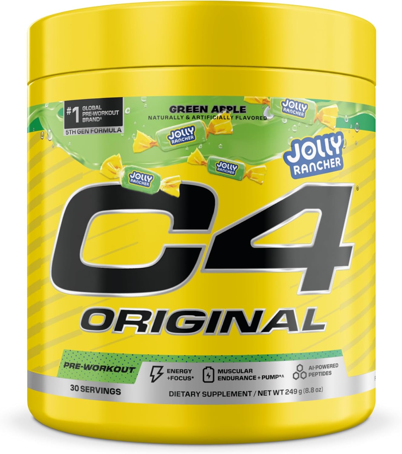Cellucor C4 Original Pre Workout Powder - Jolly Rancher Green Apple - 30 Servings