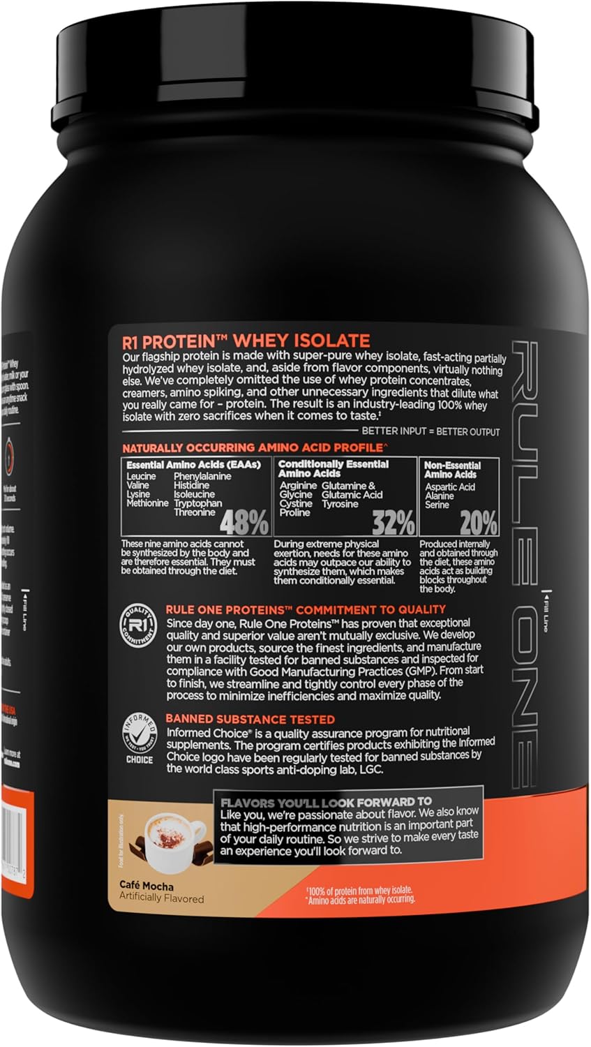 Rule 1 Proteins R1 Protein Whey Isolate - with 25g Protein & 6g BCAA Exclusively from Isolated & Hydrolyzed Sources for Workout Recovery - Image 3
