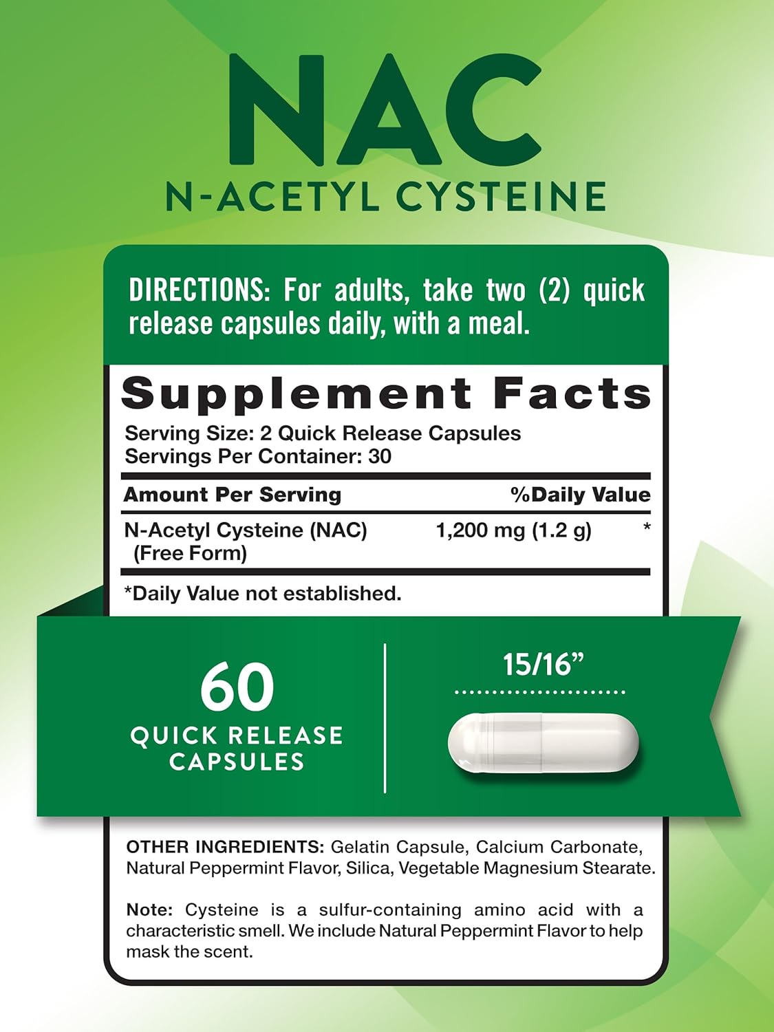 Nature's Truth NAC N-Acetyl Cystine 1,200 mg - Image 2