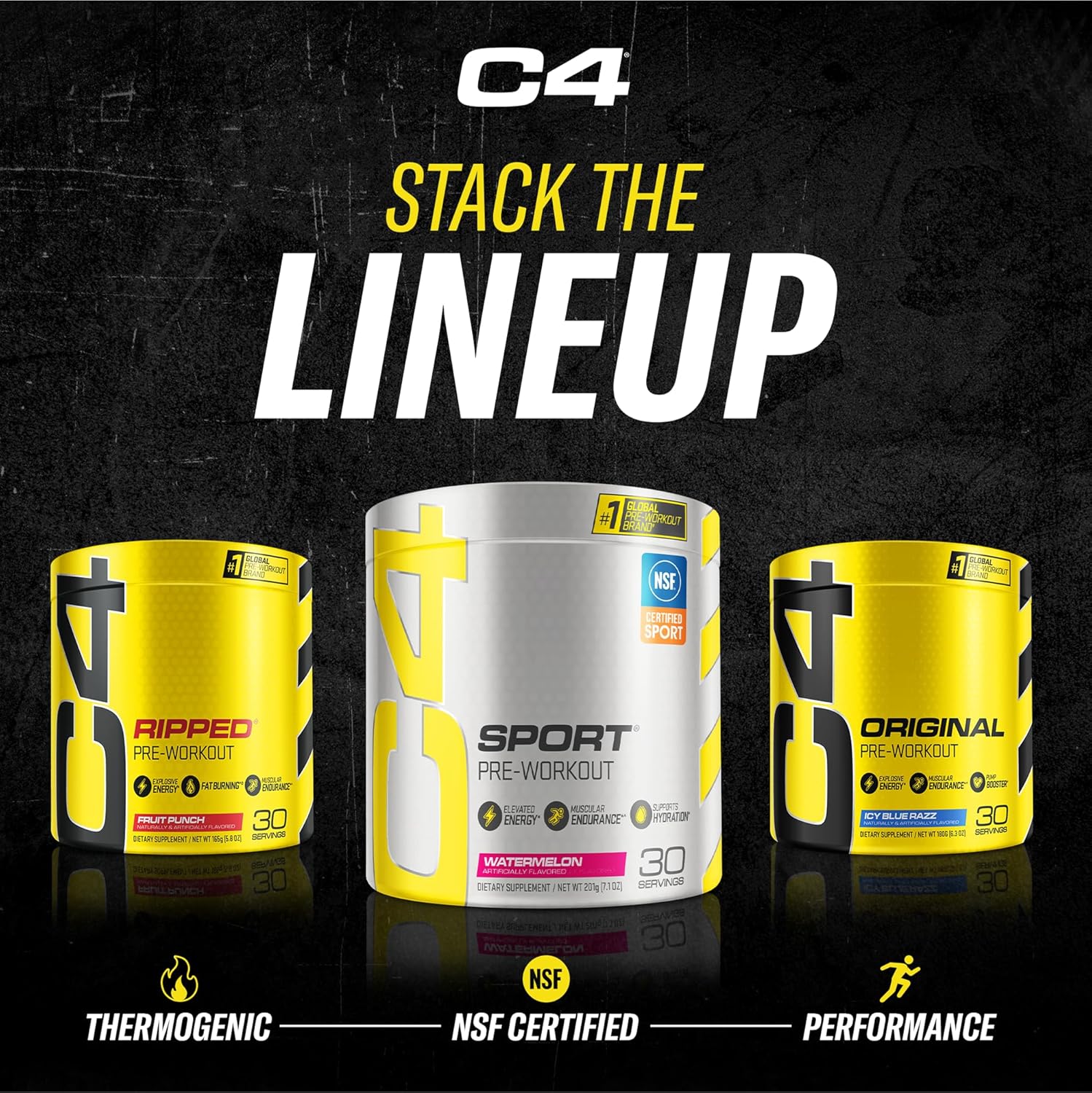 Cellucor C4 Original Pre Workout Powder - Icy Blue Razz - 30 Servings - Image 8