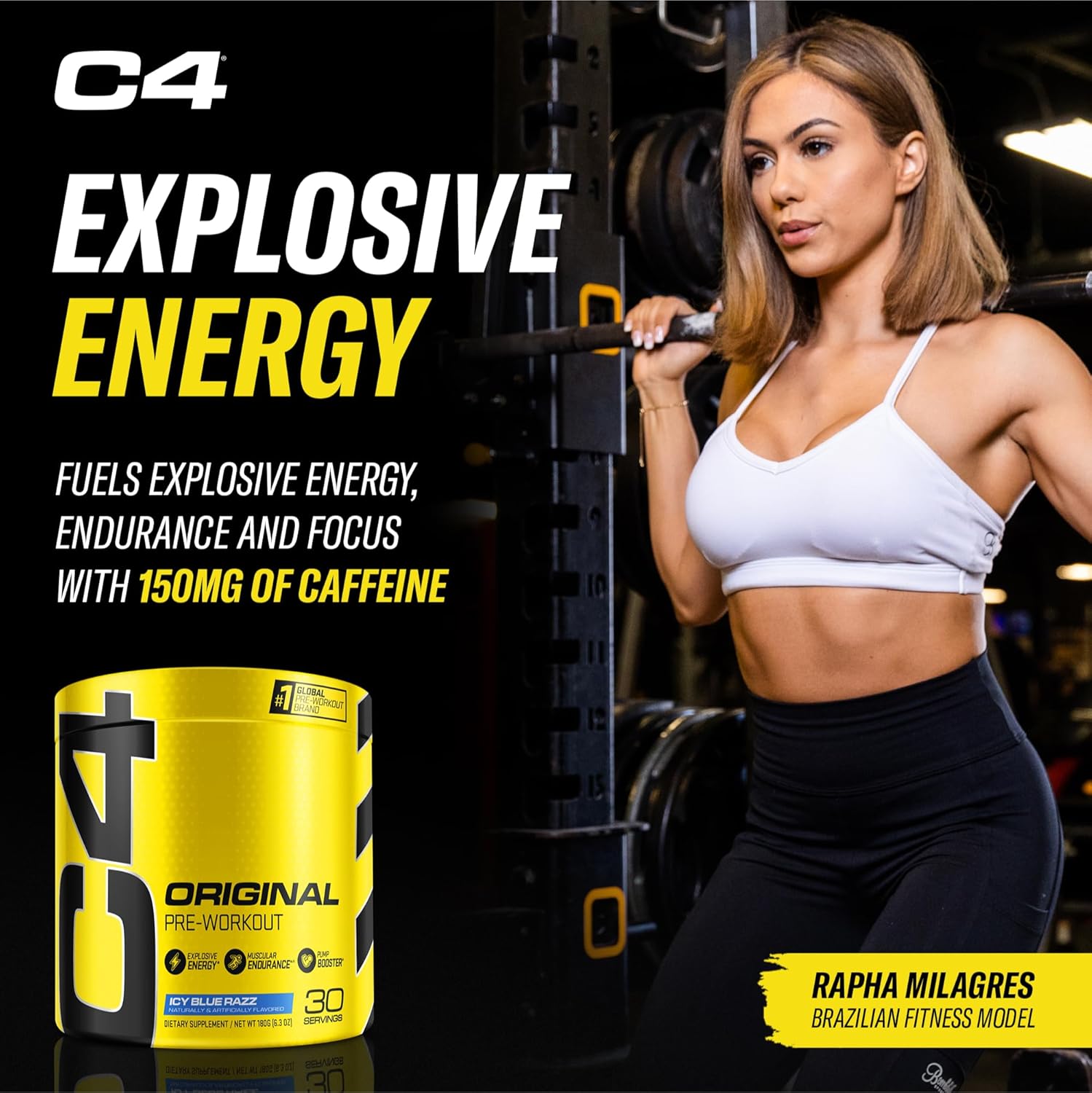 Cellucor C4 Original Pre Workout Powder - Icy Blue Razz - 30 Servings - Image 5