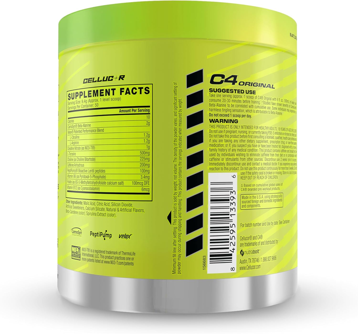 Cellucor C4 Original Pre Workout Powder - Sour Green Apple - 50 servings - Image 8