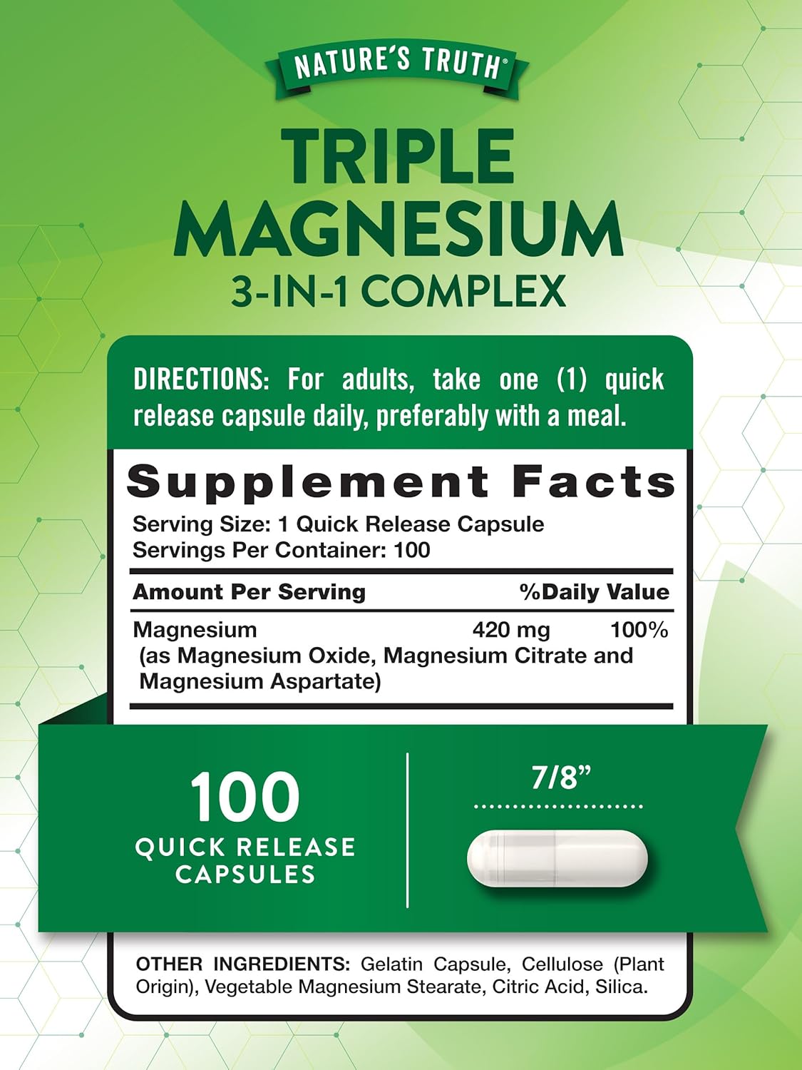 Nature's Truth Triple Magnesium Complex - Image 2