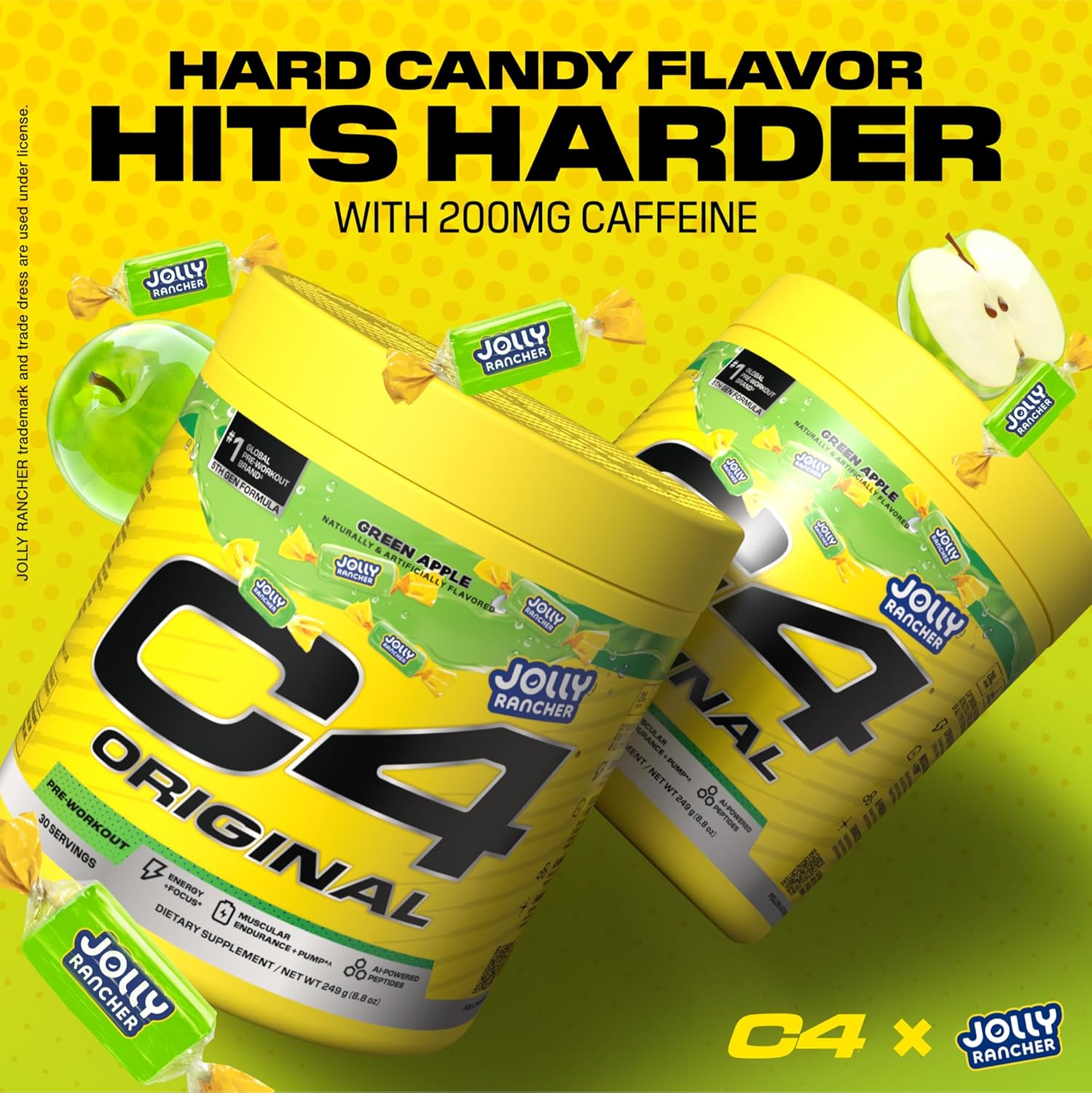 Cellucor C4 Original Pre Workout Powder - Jolly Rancher Green Apple - 30 Servings - Image 4