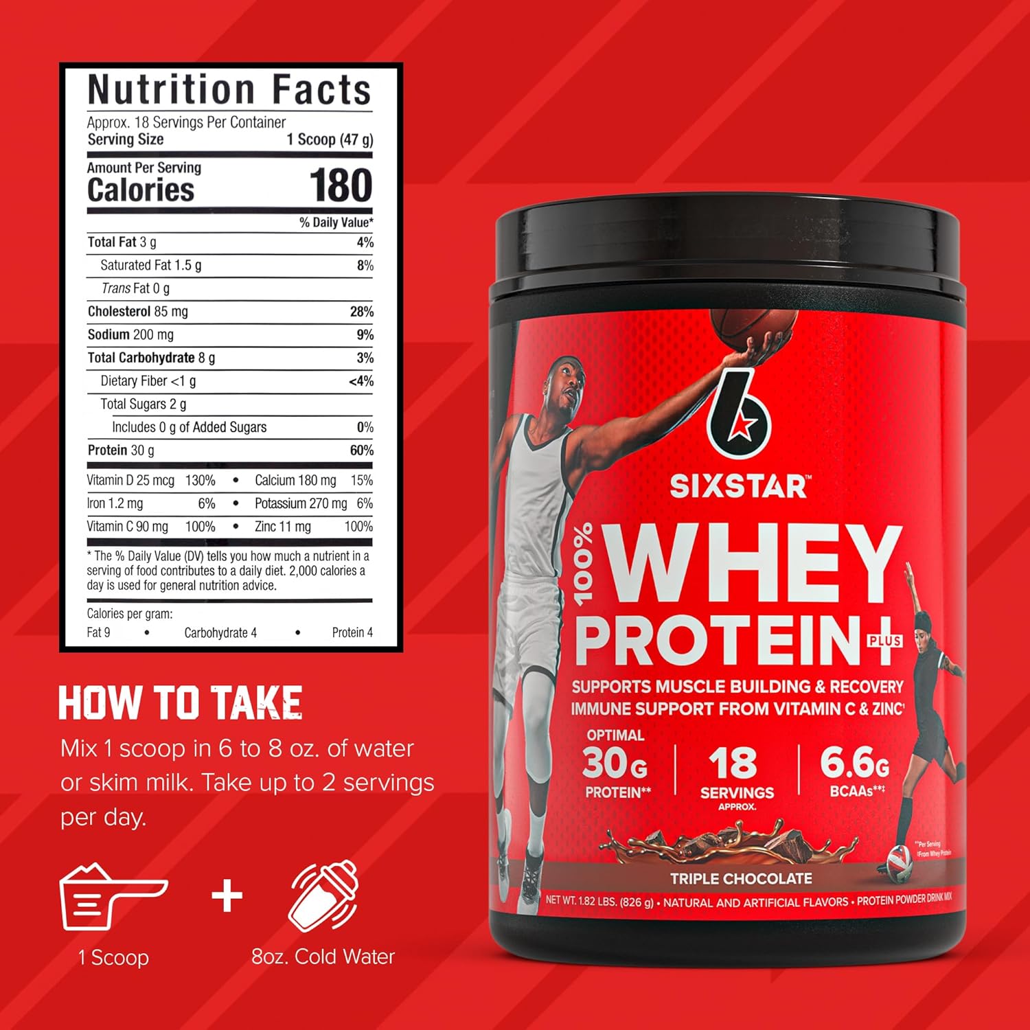 Six Star Whey Protein Powder Whey Protein Plus | Whey Protein Isolate & Peptides | Lean Protein Powder for Muscle Gain | Muscle Builder for Men & Women - Image 5