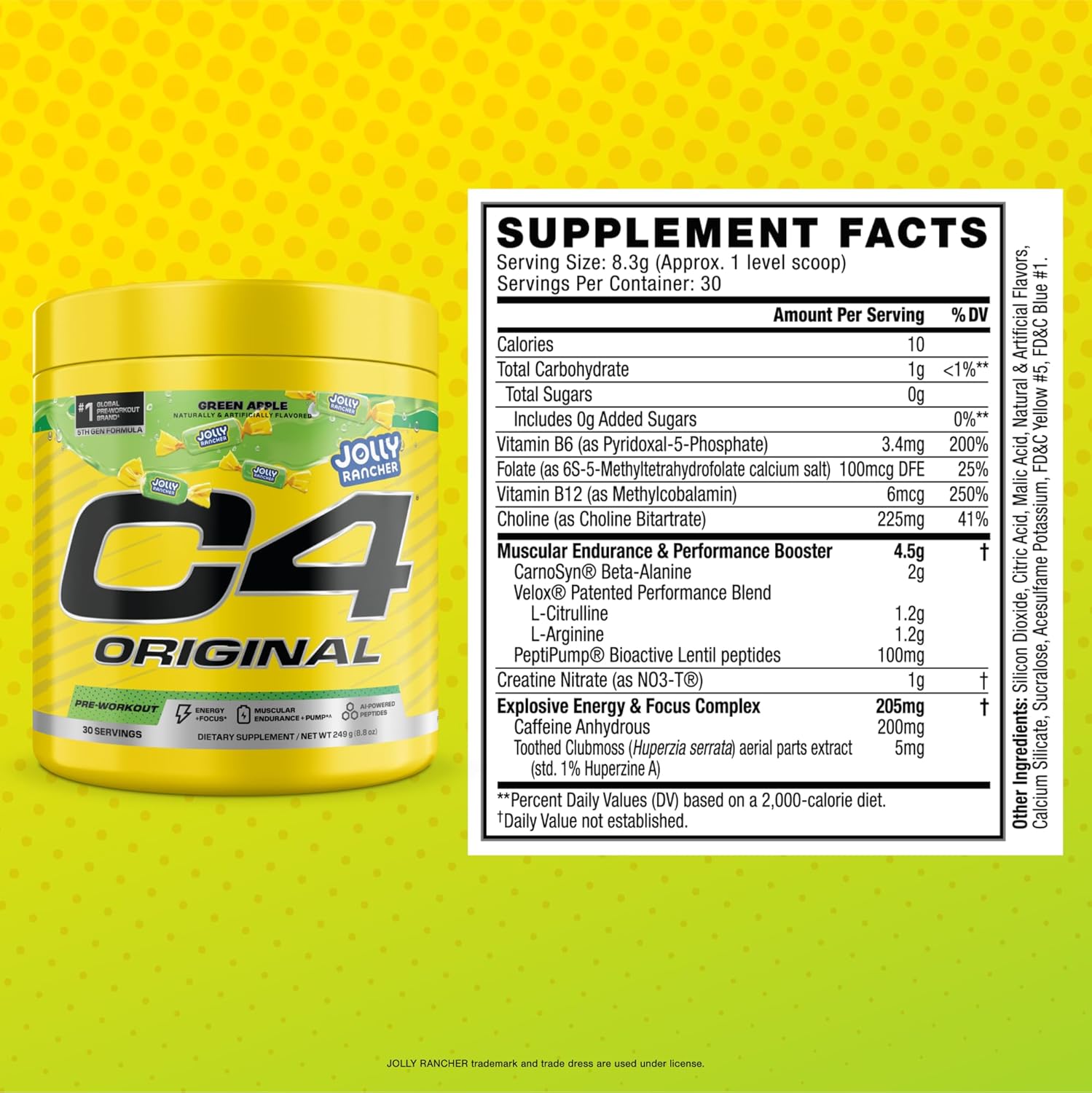 Cellucor C4 Original Pre Workout Powder - Jolly Rancher Green Apple - 30 Servings - Image 5